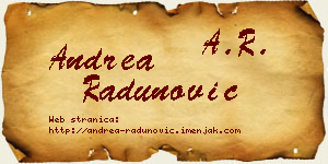 Andrea Radunović vizit kartica